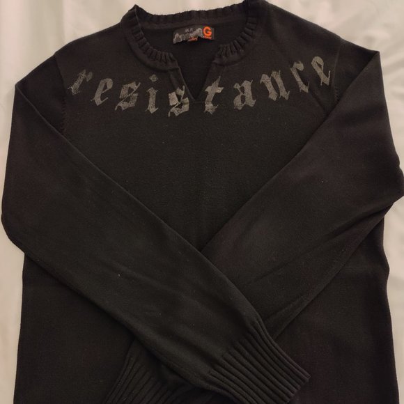 Men's G by Guess Black Graphic Sweater Medium - Picture 1 of 2